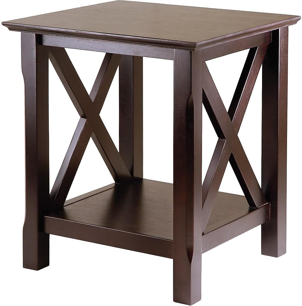 Winsome Xola 20W x 19.13-Inch D End Table, Cappuccino (40420) | Classic Bedside Nightstand with Open Shelf