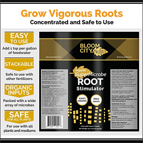 Organic Root Stimulant, Salmon and Kelp Formula, Rich with Microbes and Mycorrhizae by Bloom City, Gallon (128 oz)