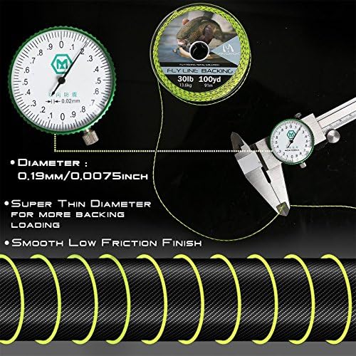 M MAXIMUMCATCH Maxcatch Braided Fly Line Backing for Fly Fishing 20/30lb(White, Yellow, Orange, Black&White, Black&Yellow, Blue, Pink, Green, Purple)