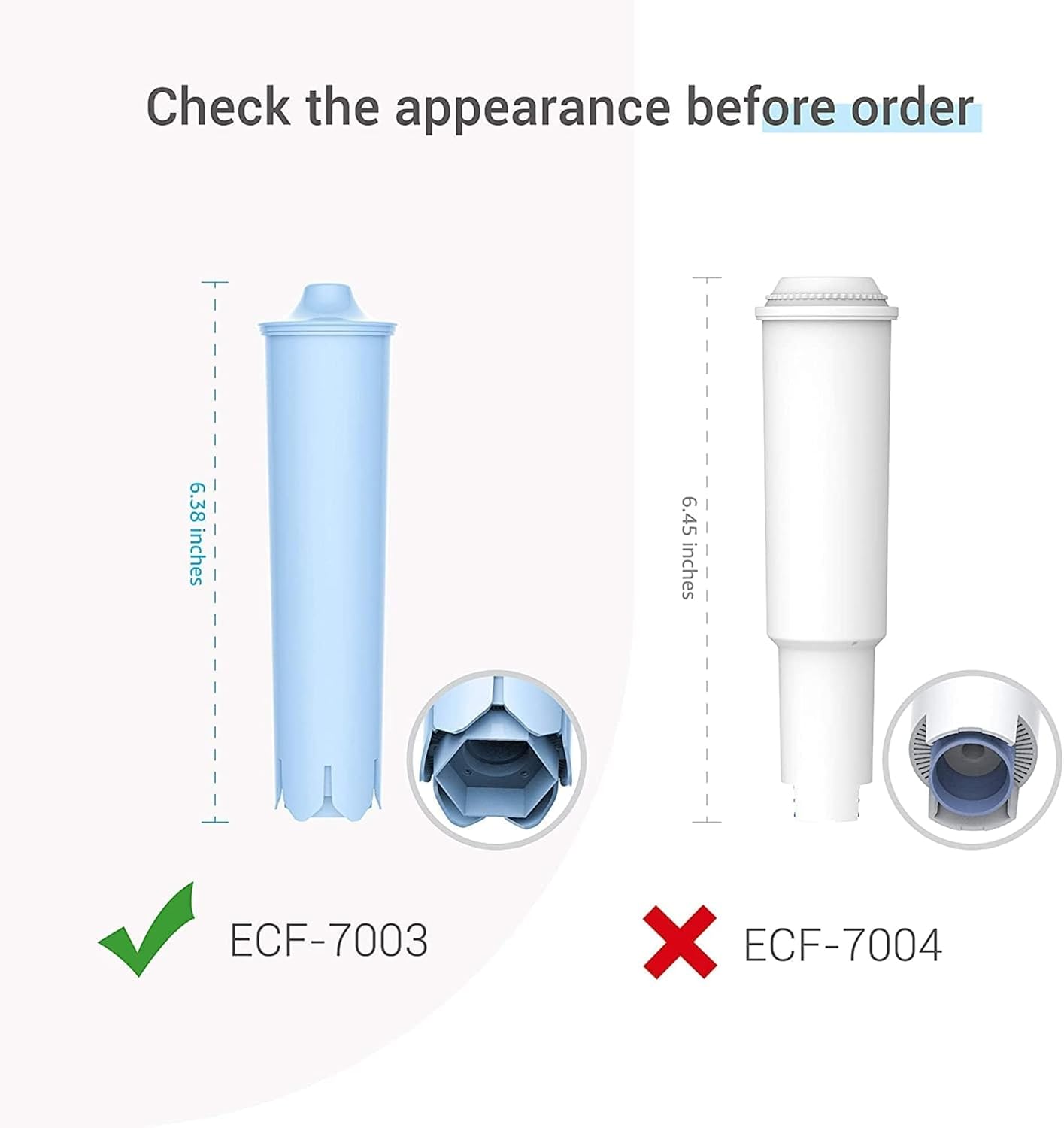 EcoAqua 7003B Coffee Filter Replacement for Jura® 71445/24229 Filter 6 Pack