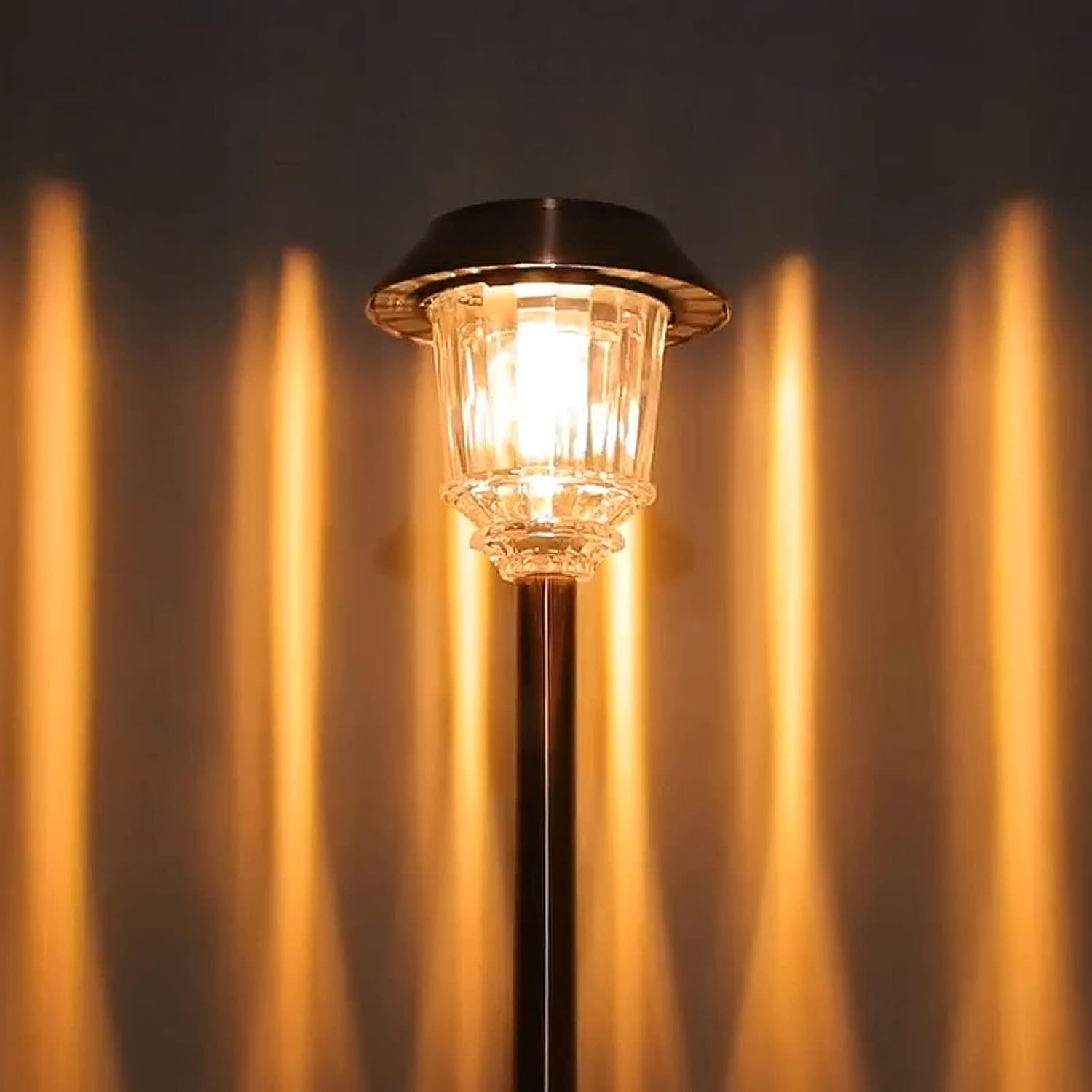 DenicMic Solar Pathway Lights Outdoor Garden Lights Glass Stainless Steel
