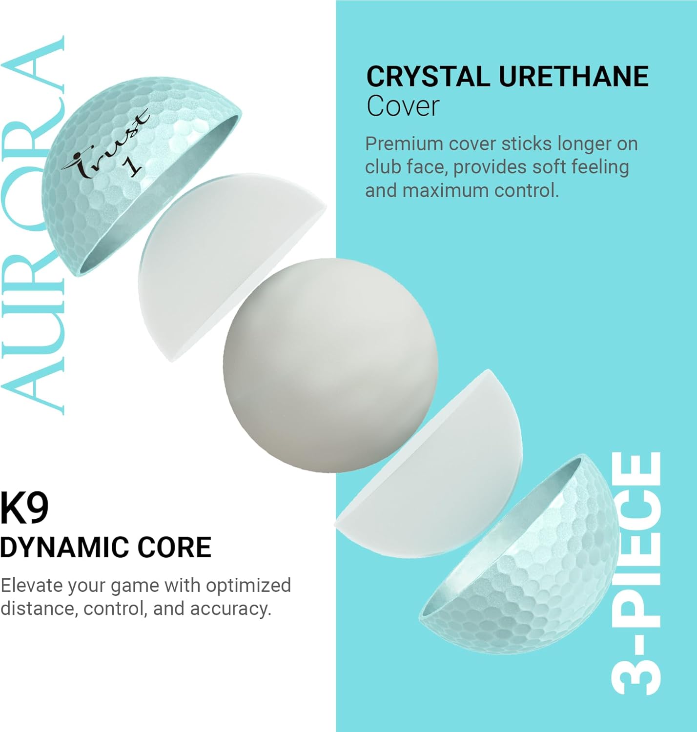 Trust Golf Balls - Aurora & Rosa Crystal Urethane Series | Eye-Catching & Easy to Spot | Maximum Distance, Soft Feel, Straight Flight