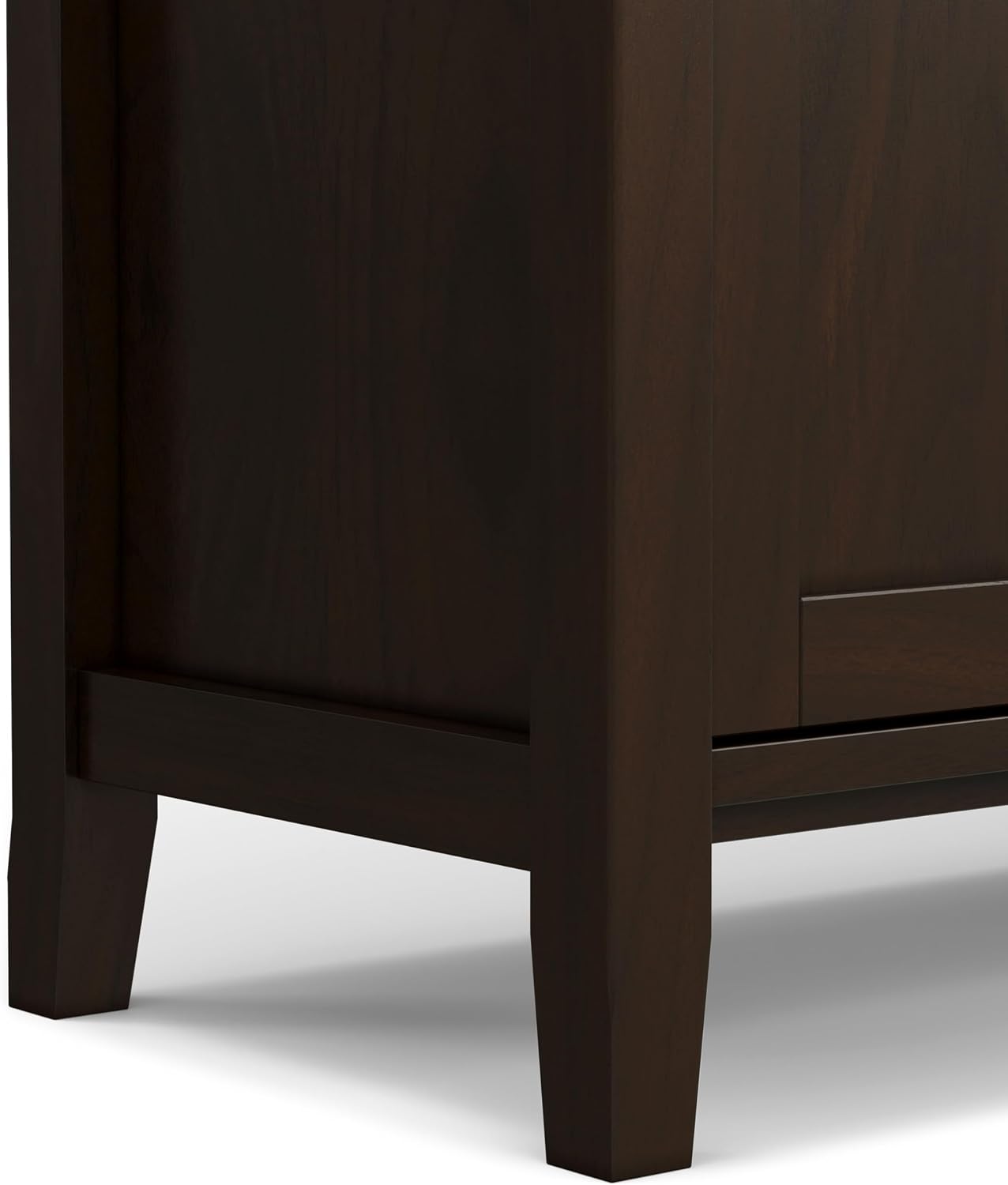 SIMPLIHOME Warm Shaker 47" Wide Solid Wood TV Stand in Light Golden Brown