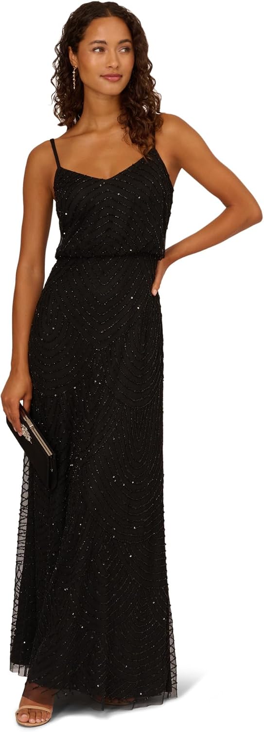 Adrianna Papell Women's Long Blouson Dress