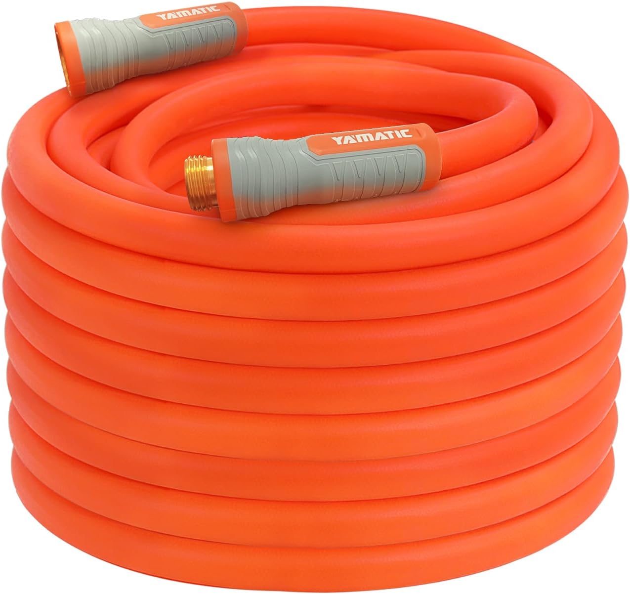 YAMATIC Flexible Garden Hose 5/8" x 50ft, 360° Swivel Handle, Burst 600 PSI