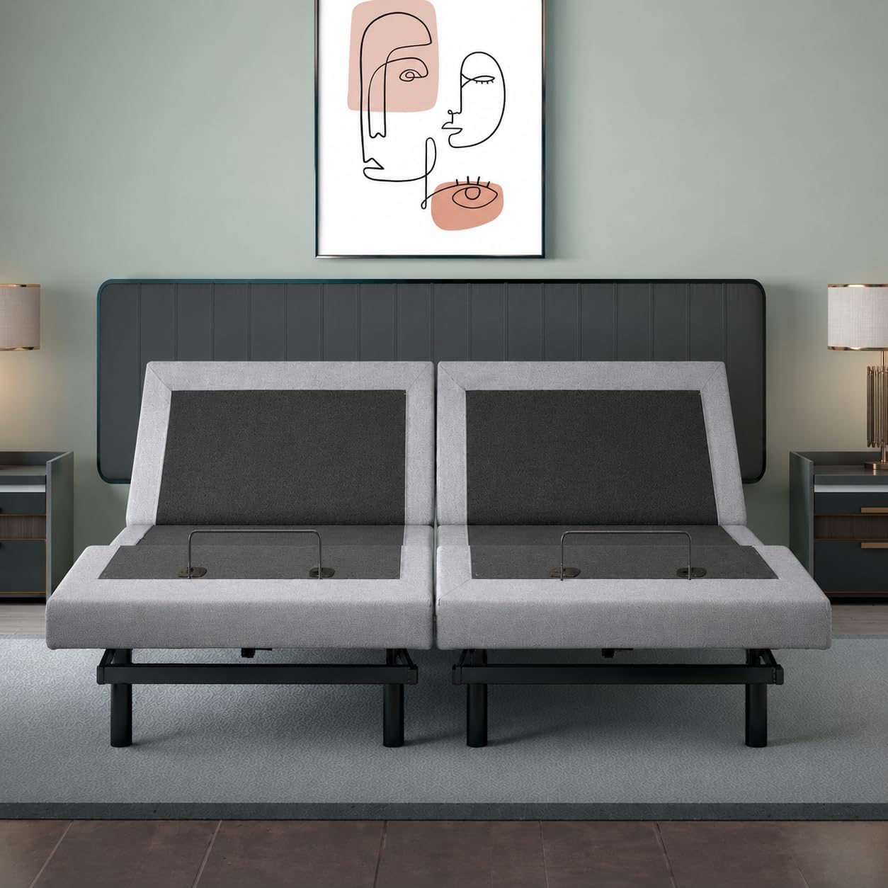 Irvine Home Collection Twin XL Adjustable Bed Base | Dual Massage | USB Ports | Zero Gravity | Anti-Snore | Memory Positions | Under Bed Lighting