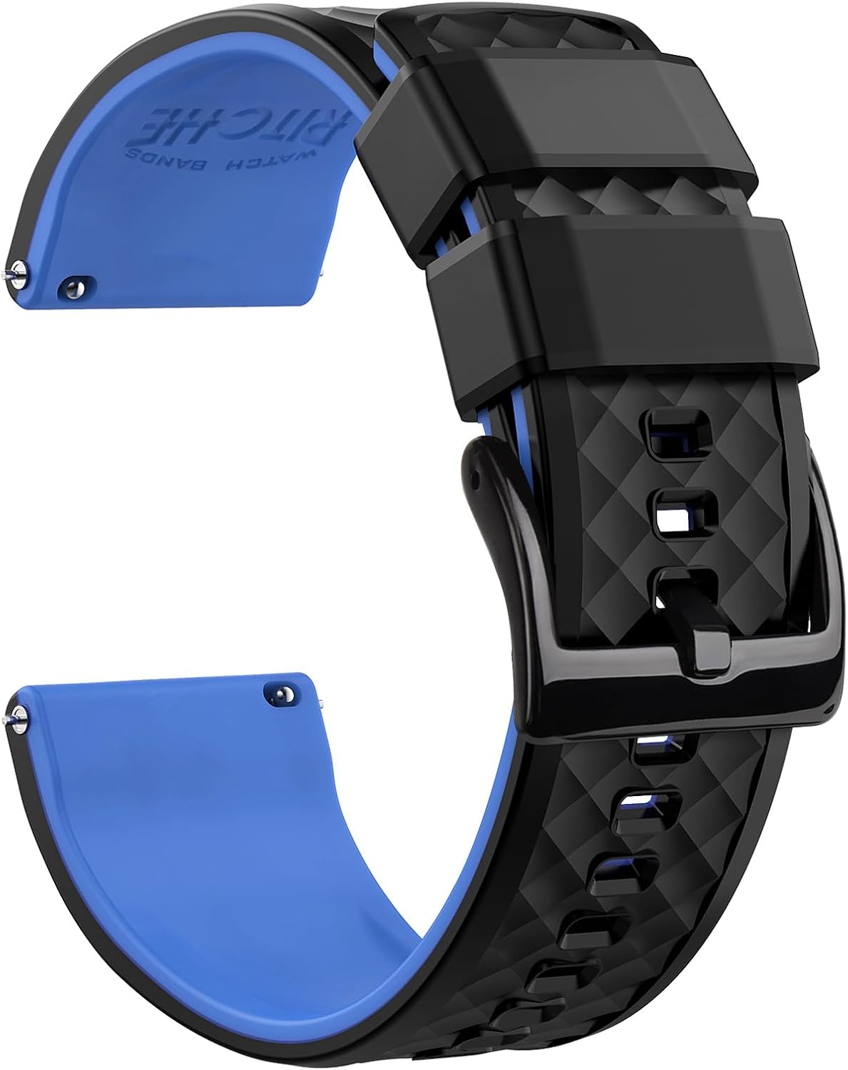 Ritche Christmas Gift Silicone Watch Bands 18mm 20mm 22mm 24mm Quick Release Rubber Watch Bands for Men, White Elephant Gifts