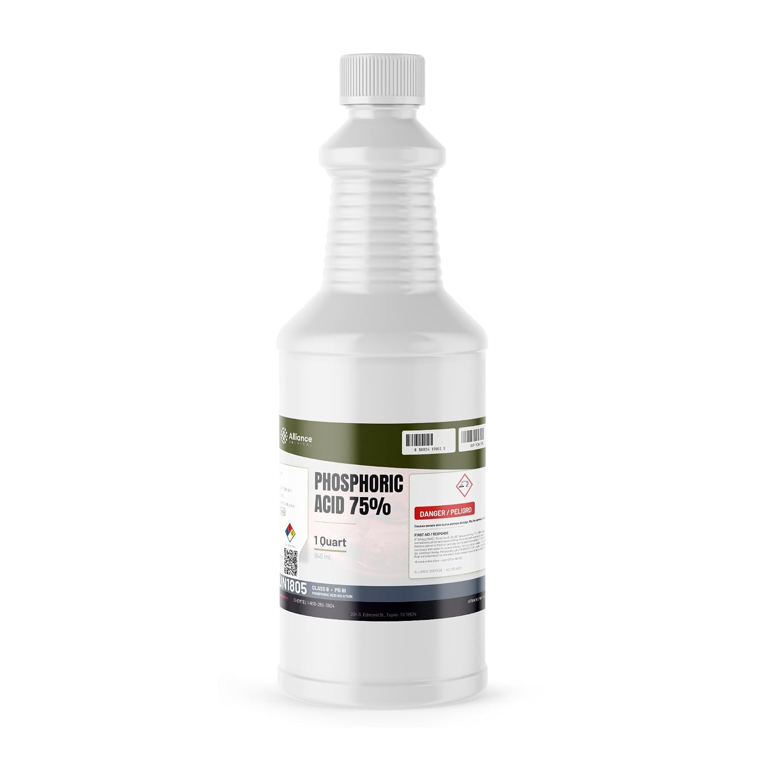 Phosphoric Acid 75% - 1 Gallon - Phosphoric Acid Cleaner for pH Control, Corrosion Inhibitor, Activating Agent, and Agriculture - Made in America - Alliance Chemical