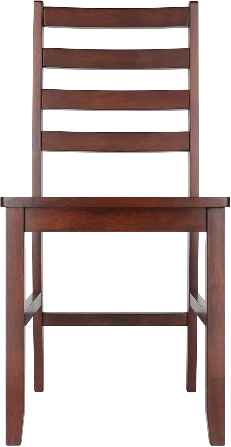 Winsome Alamo 3-Pc Double Drop Leaf Dining Table with 2 Ladder Back Chairs, Walnut