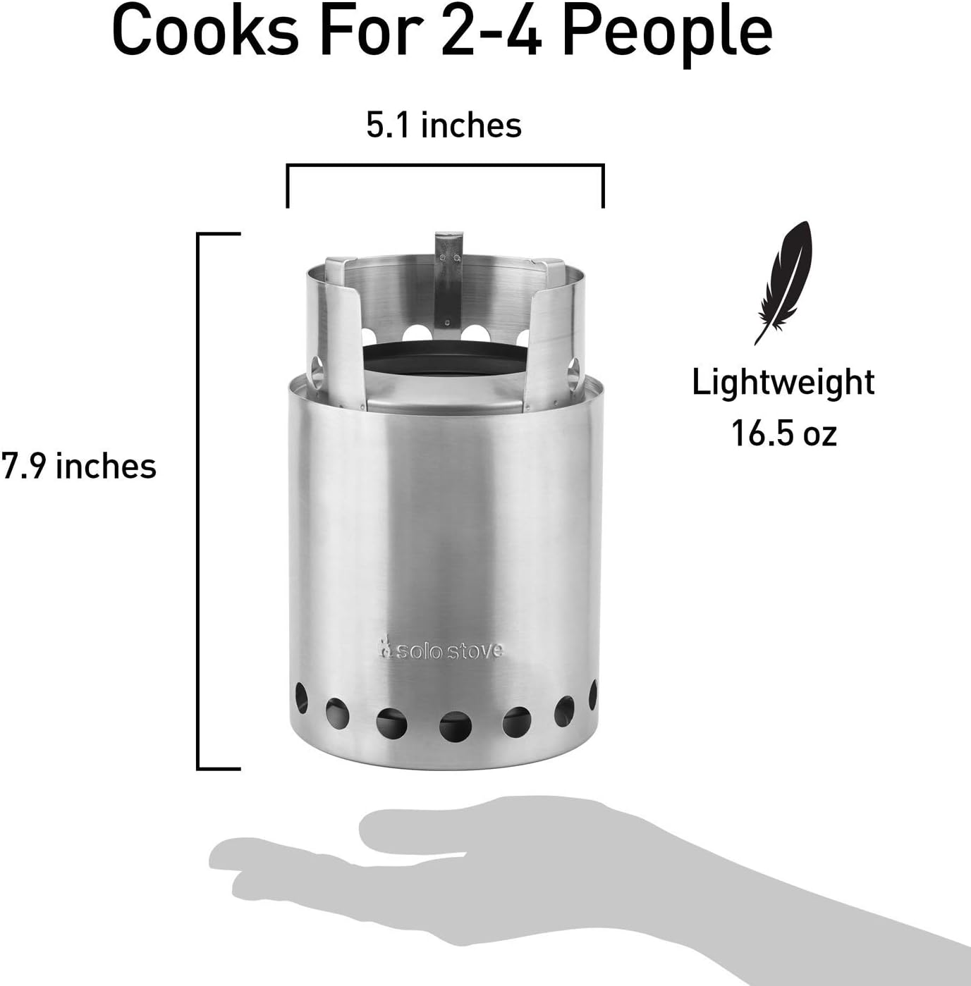 Solo Stove Titan Camping Stove Portable Stove for Backpacking and Outdoor Cooking Great Stainless Steel Camping Backpacking Stove Compact Wood Stove