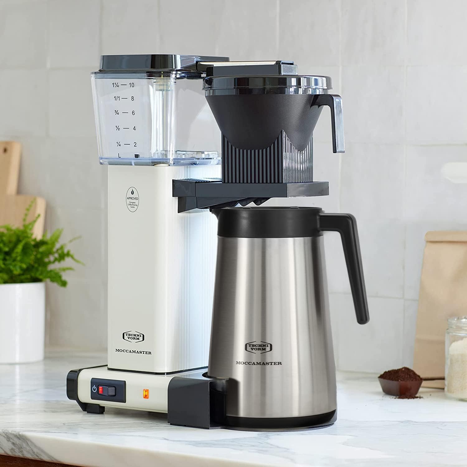 Technivorm Moccamaster 79317 KBGT thermal Carafe 10-Cup Coffee Maker 40 Ounce, Stone Grey 1.25l