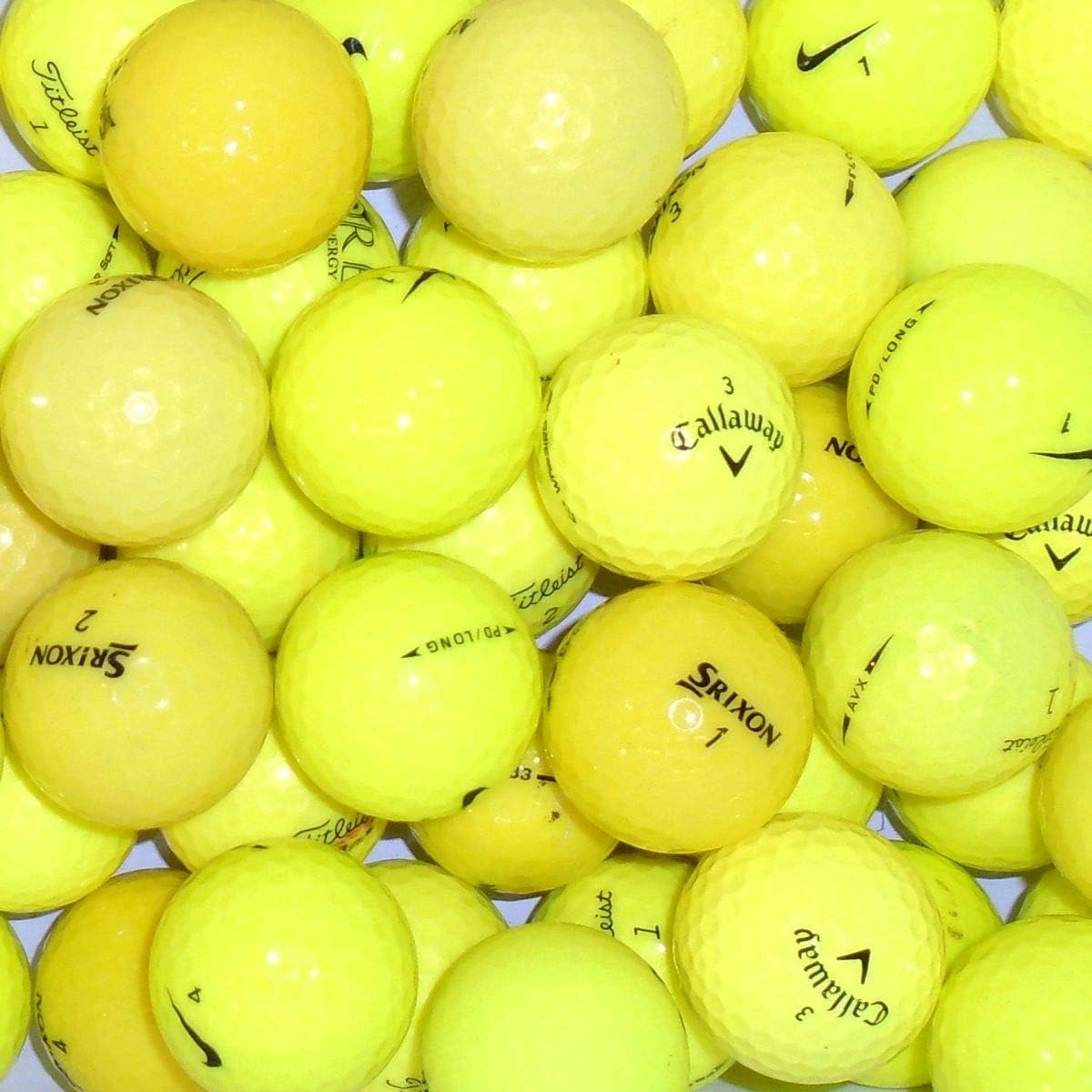 Yellow Premium Brand Golf Balls 50 Pack (50BKT-PLYL-3-COM), One Size
