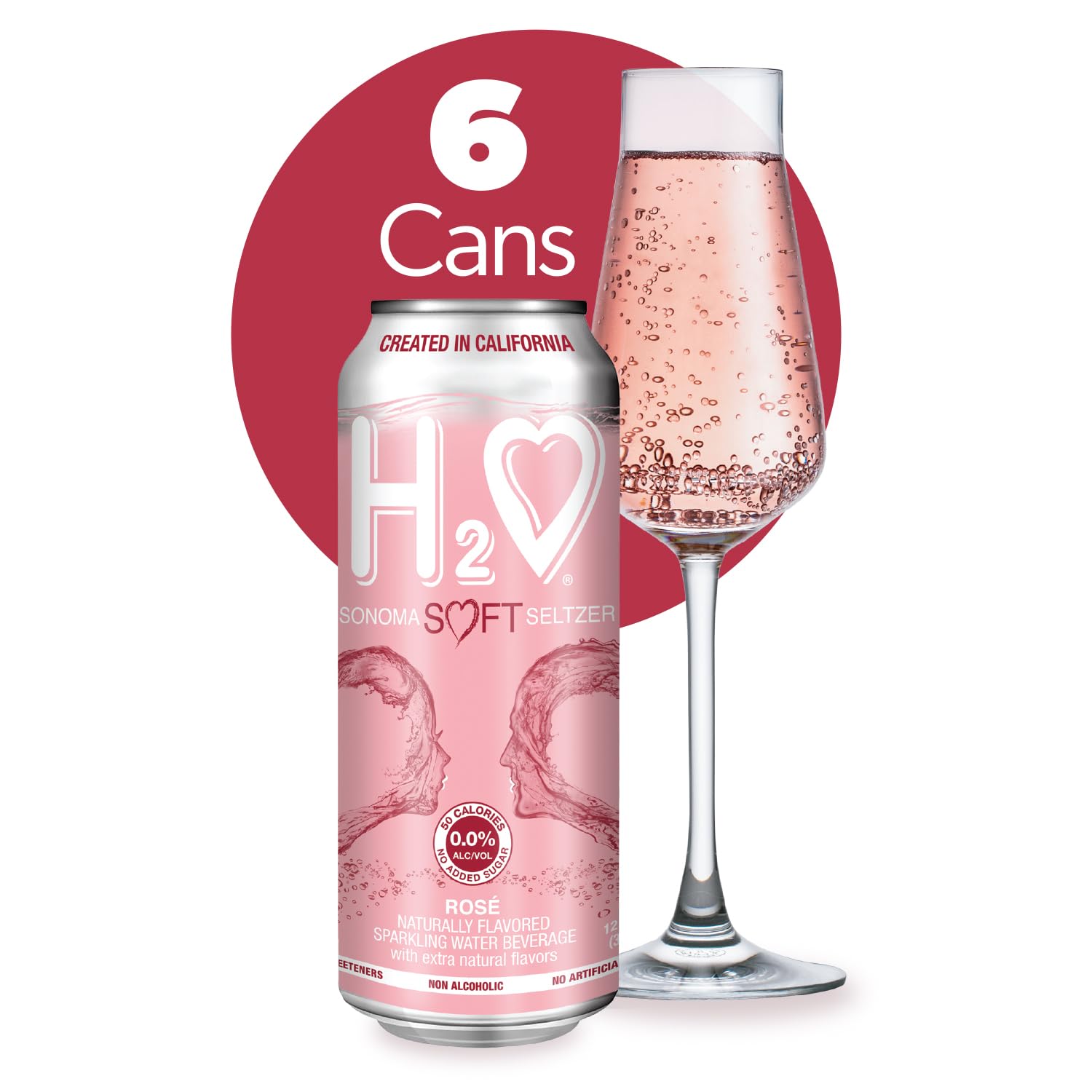 H2o - The Best Non Alcoholic Red Wine - Infused California Sparkling Refreshment, 0.0% Alcohol, (Pinot Noir, Pack of 4-12 Fl oz)