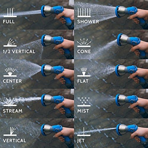 INNAV8 Garden Hose Nozzle Heavy Duty, Water Hose Sprayer Nozzle for Outdoor | THUMB CONTROL On Off Valve for Easy Water Control