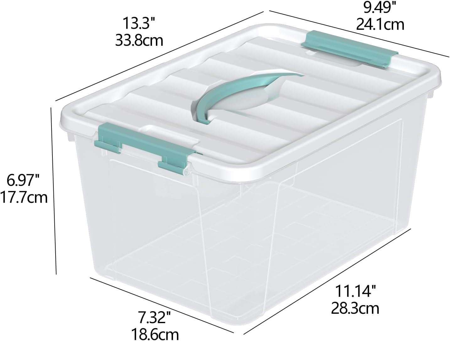 20 Quart Clear Plastic Bin with Lid, Latching Storage Box, 6 Packs