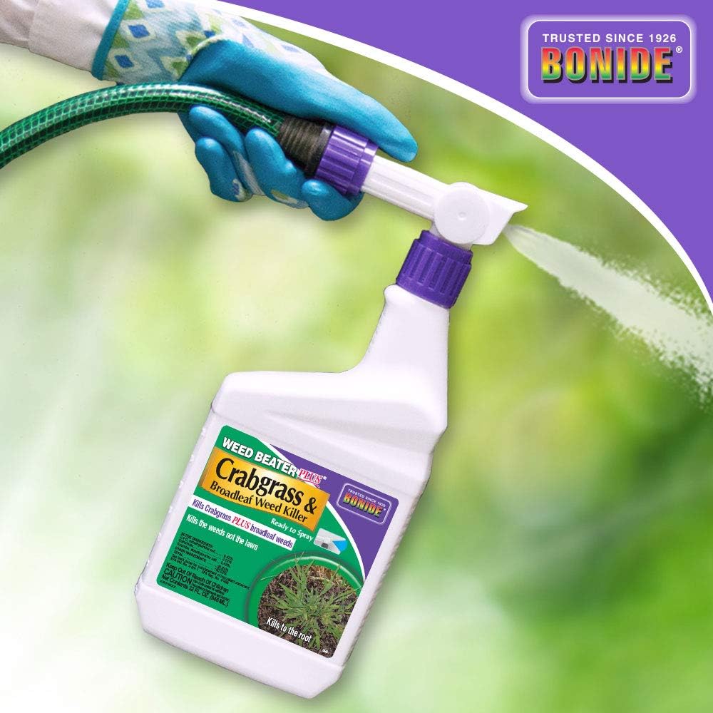 Bonide Weed Beater Plus Crabgrass & Broadleaf Weed Killer, 32 oz Ready-to-Spray, Fast-Acting Control for Broadleaf Weeds