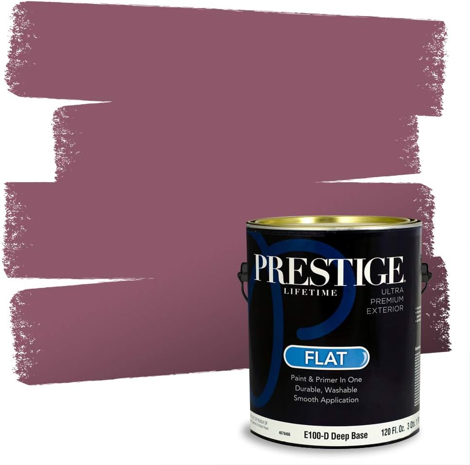 PRESTIGE E500-P-SW6303 Exterior Paint and Primer in One, 1-Gallon, Semi-Gloss, Comparable Match of Sherwin Williams Rose Colored, 1 Gallon, SW17-Rose