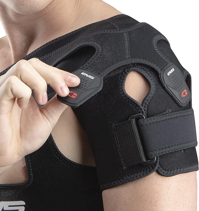 EVS SB05 Dual Shoulder Brace, Compression Fit, w/X-Straps, Medical Grade | Compression support with X-strap stabilization, Breathable Adjustable Fit, for motocross, MTB and off-road riding