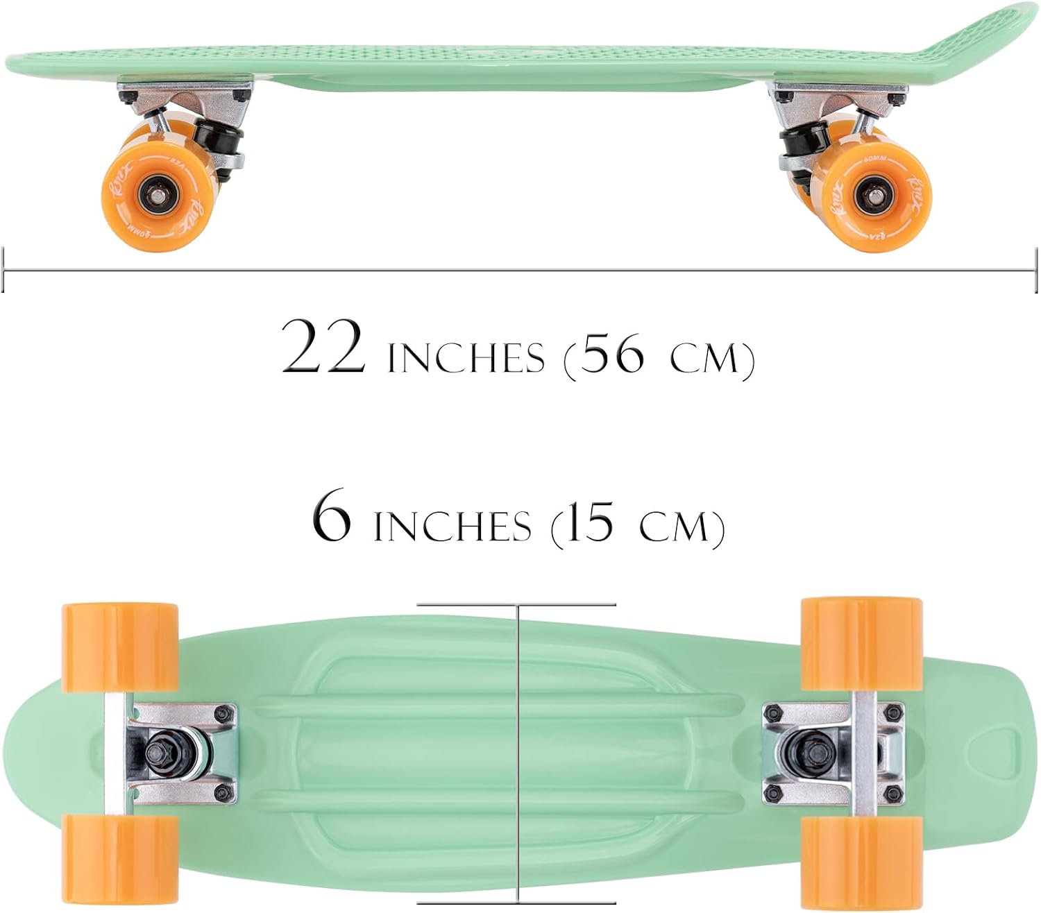 KMX Classic Retro Mini Cruiser Skateboard for Kids, Teens, Adults