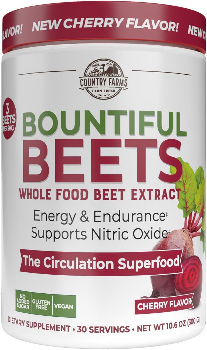 Country Farms Bountiful Beets, Wholefood Beet Extract Superfood, Helps Support Healthy Circulation and Promote Energy, Nitric Oxide Boost