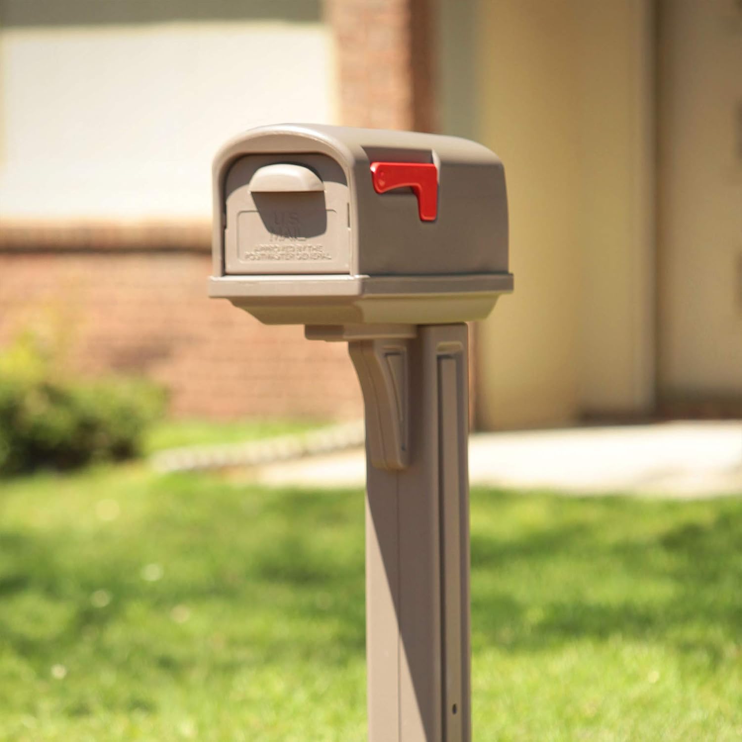 Gibraltar Mailboxes Classic Medium Capacity Double-Walled Plastic Mocha, All-In-One Mailbox & Post Combo Kit, GCL10000M,large