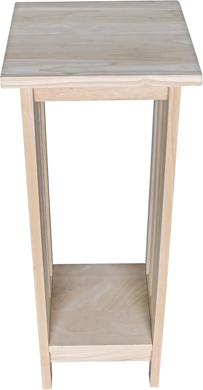 IC International Concepts Solid Wood Mission Plant Stand, Unfinished