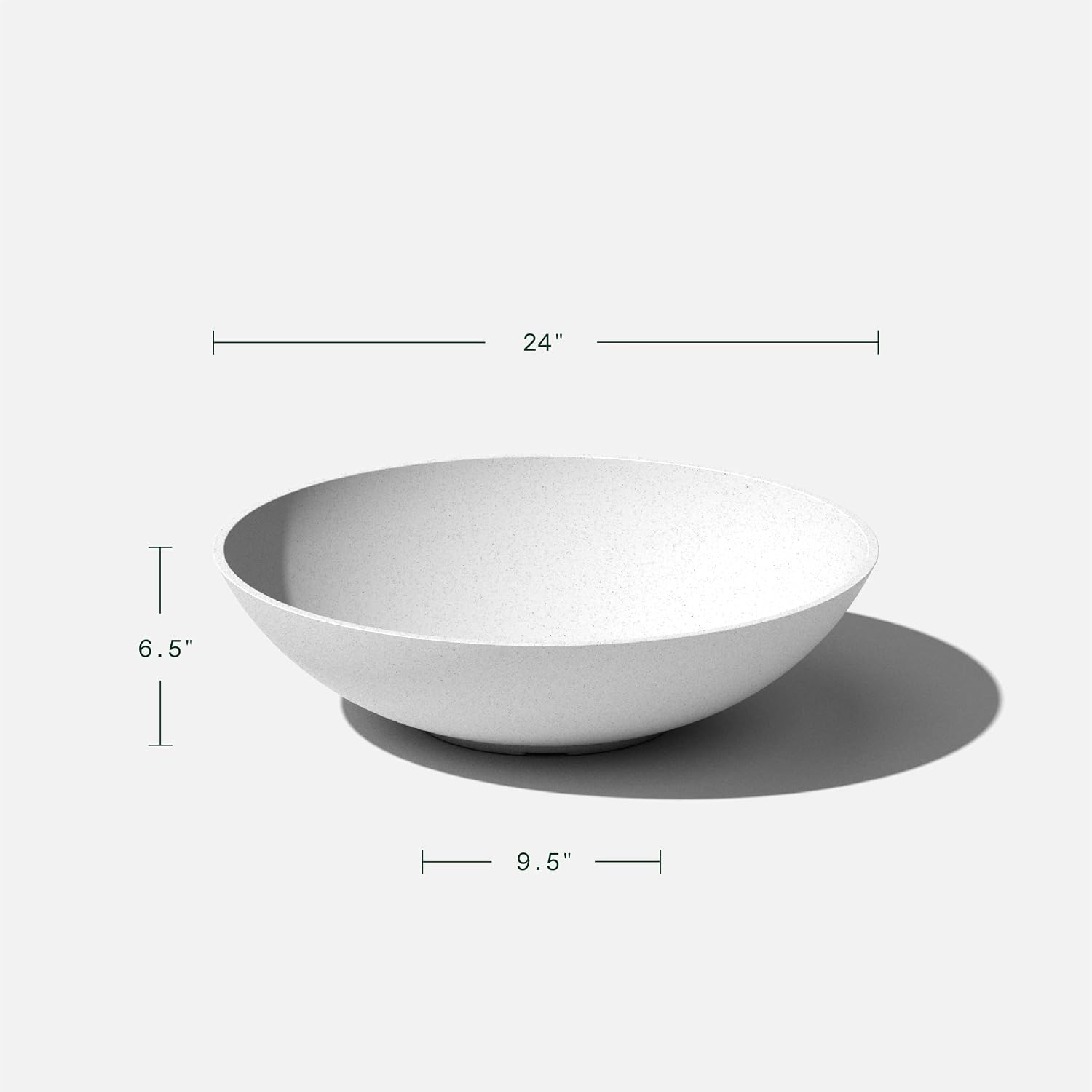 Veradek Mason Series Lane Bowl - Large Outdoor Bowl Planter | Made From a Durable Plastic-Stone Composite With Pre-Drilled Drainage Holes. Modern Patio/Tabletop Décor