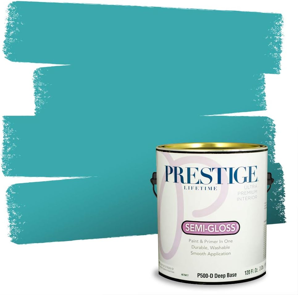 PRESTIGE Paints Exterior Paint and Primer In One, 1-Gallon, Satin, Comparable Match of Sherwin Williams* Blue Nile*