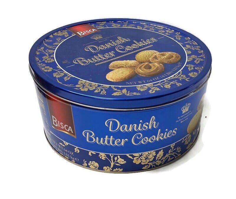 Bisca Danish Butter Cookies 64 oz (1 Tin)