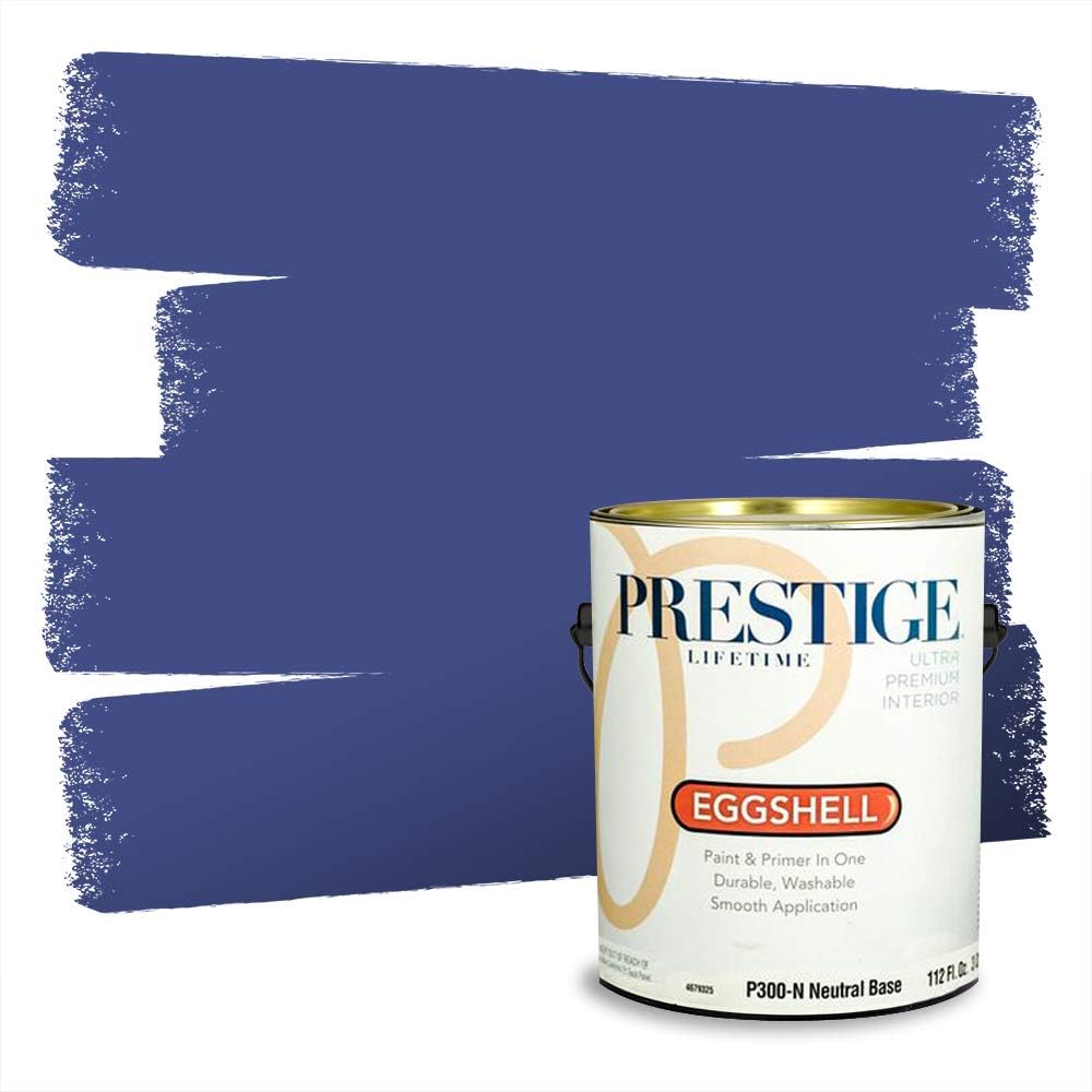 PRESTIGE Paints Exterior Paint and Primer In One, 1-Gallon, Semi-Gloss, Comparable Match of Behr* Intercoastal Gray*
