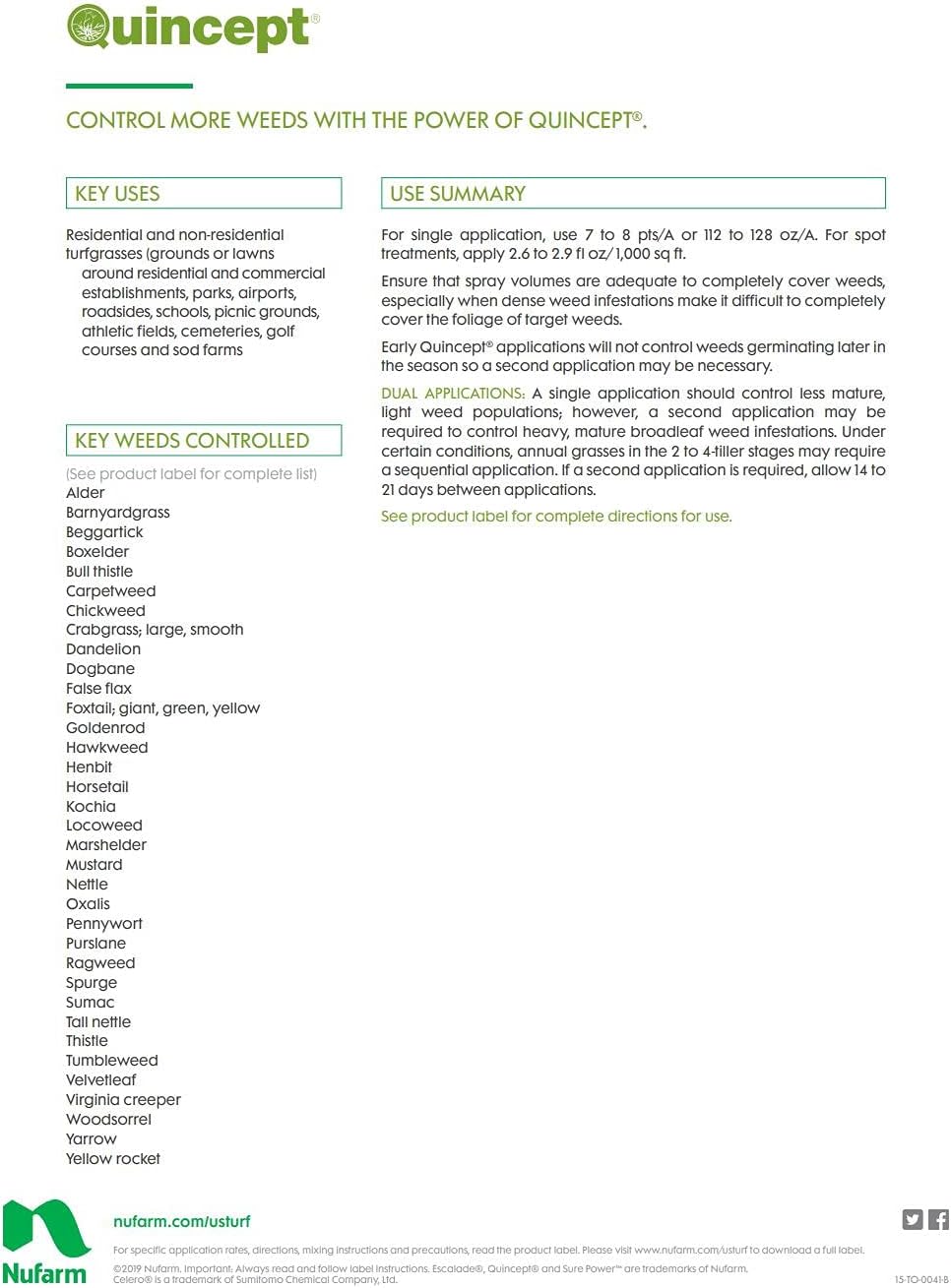 nufarm Quincept Selective Herbicide (Qt)