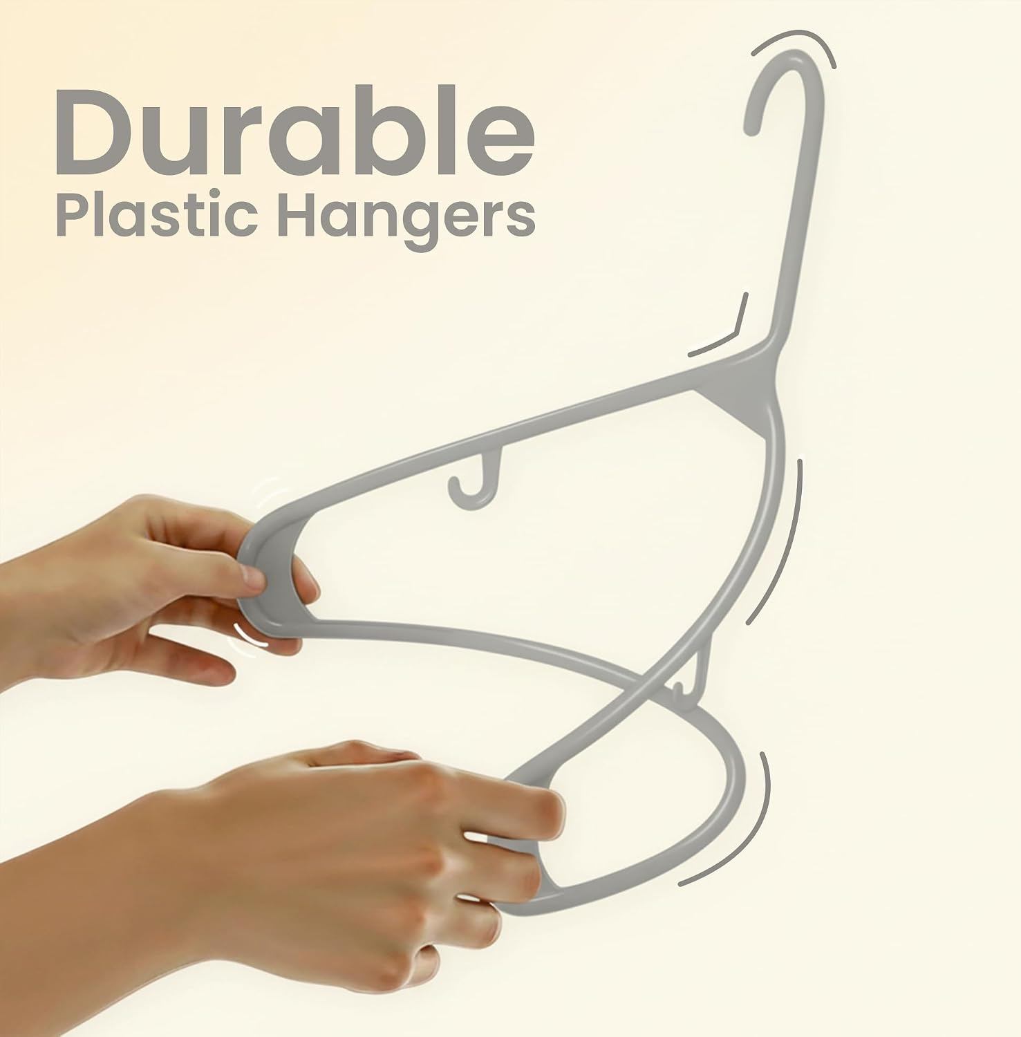 Utopia Home Plastic Hangers 50 Pack – Built-in Strap Hooks Black