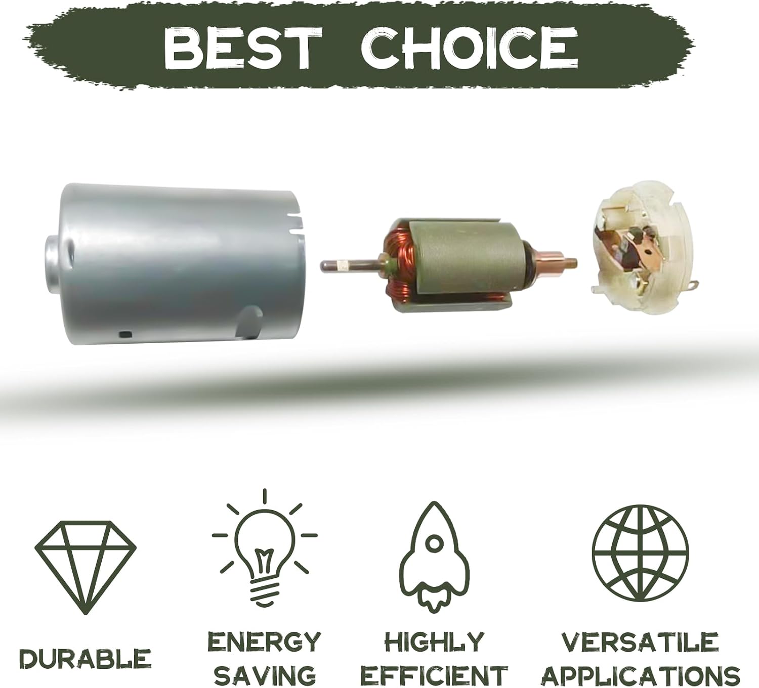 Highwild 6V Deer Feeder Motor Spinner Drive Kit, Universal Replacement Heavy-Duty 1/8" Shaft Motor for Game feeders, Hunting Feeders, Corn feeders