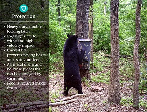 One and Done PRO Game Feeder - Built to Last - Loads 122lbs or 250 lbs (55 Gallon Bear Proof Classic Game Feeder) No Assemble Required