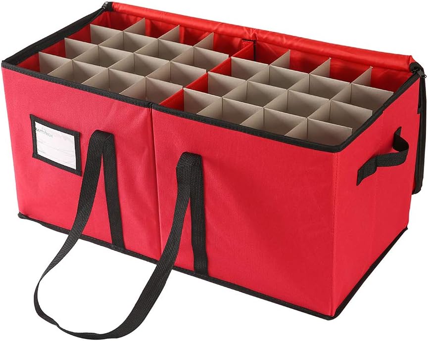 Sattiyrch Christmas Ornament Storage Box,Box Contributes Slots for 128 Holiday Ornaments 3-Inch