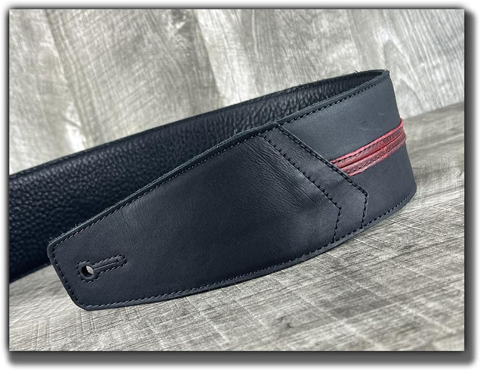 The Original Straight Up Full Grain Padded Leather Guitar Strap - For Electric, Acoustic and Bass Guitars