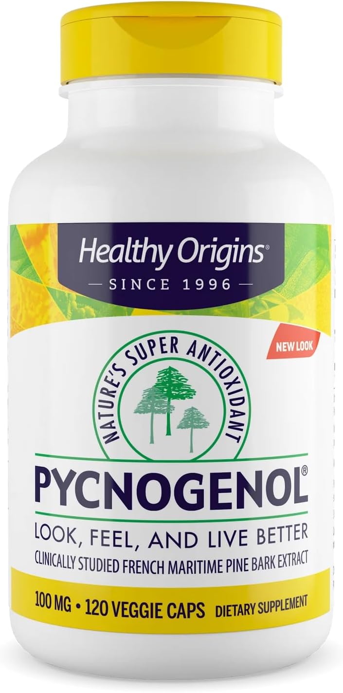 Healthy Origins Pycnogenol Pine Bark 100 mg, 60 Veggie Caps