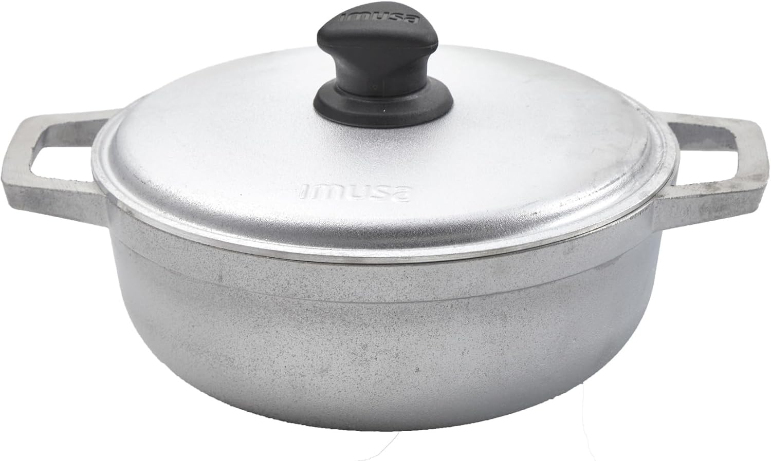 IMUSA USA 11.6Qt Jumbo Traditional Colombian Caldero, 11.6 Quart, Silver | Nonstick Finish, Glass Lid with Easy-Grip Handles, Ideal for Rice and Stews, Great for Family Meals