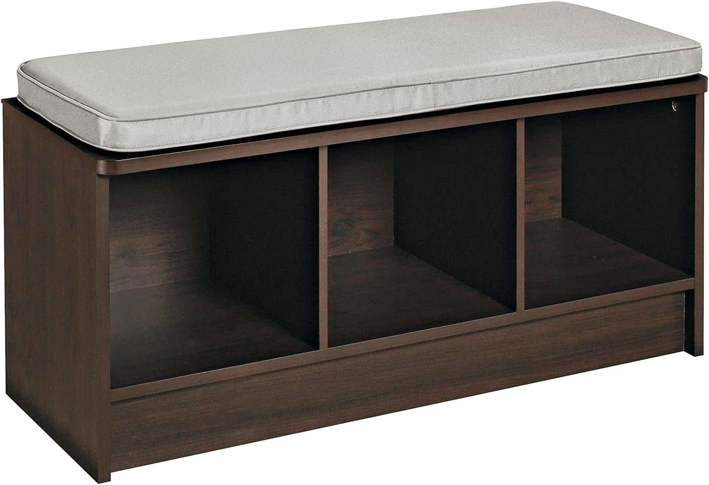 ClosetMaid 3258 Cubeicals 3-Cube Storage Bench, Natural Gray with Gray Cushion