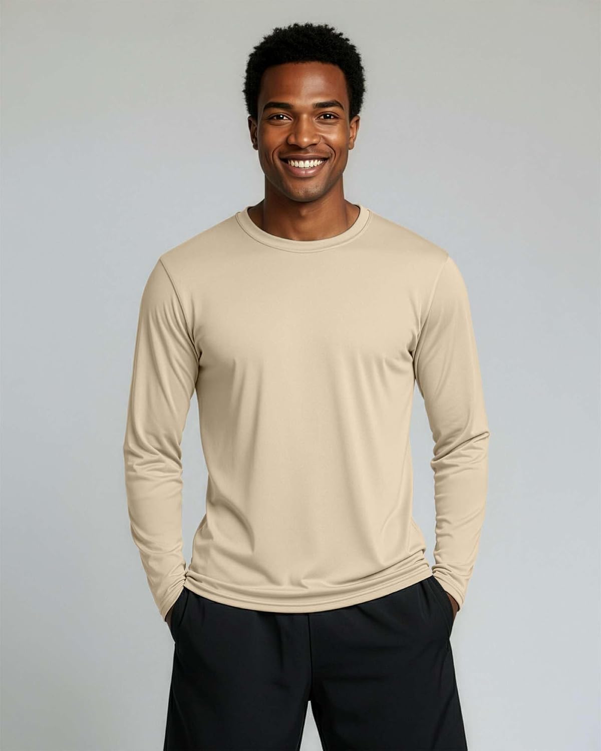 4 Pack Men's Dry Fit Long Sleeve Workout Shirts Gym Athletic Tee Fishing