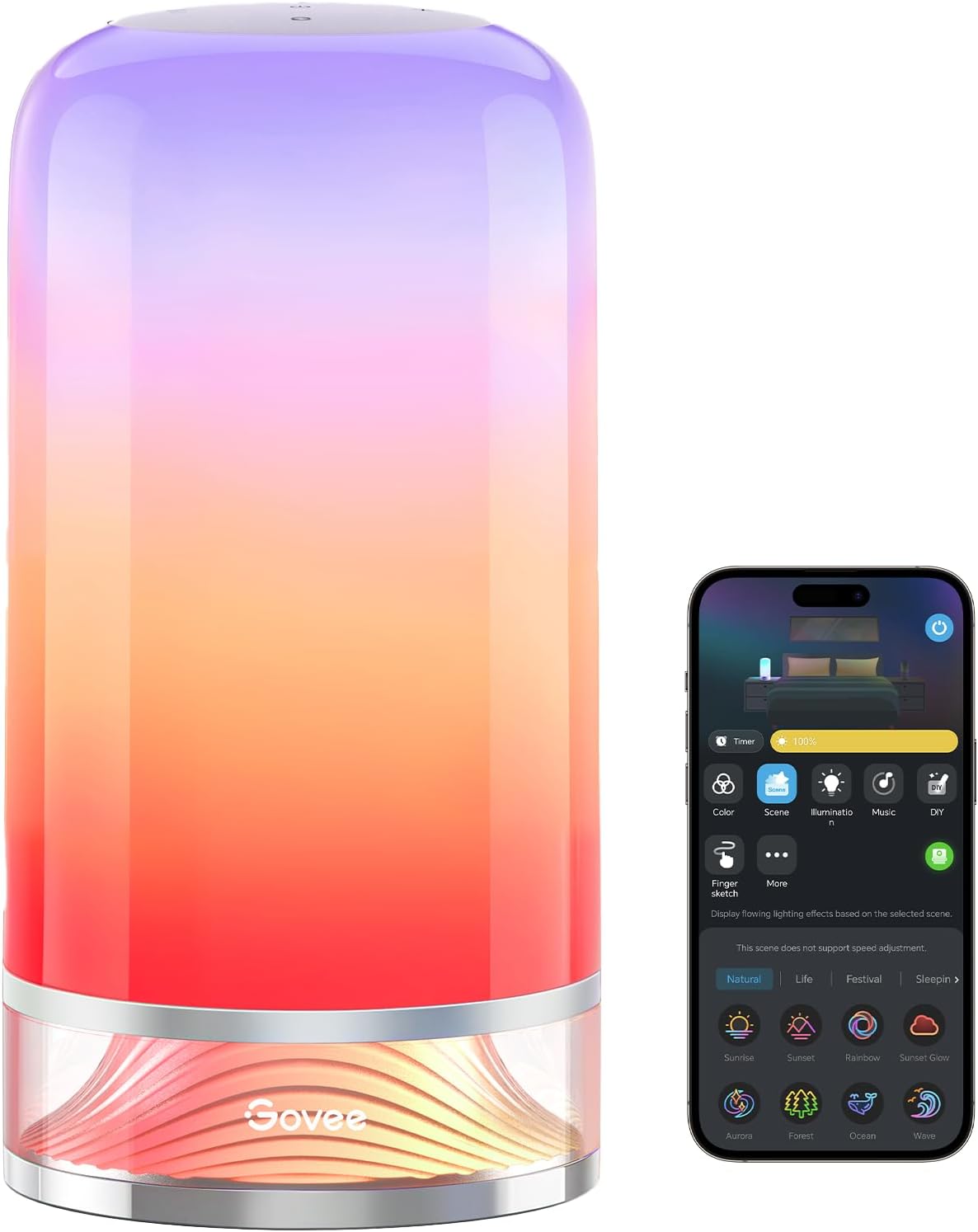 Govee RGBIC Smart Table Lamp 2, Touch Bedside Small Table Lamp (Corded) | LED Desk Lamp Compatible with SmartThings, Matter, Alexa