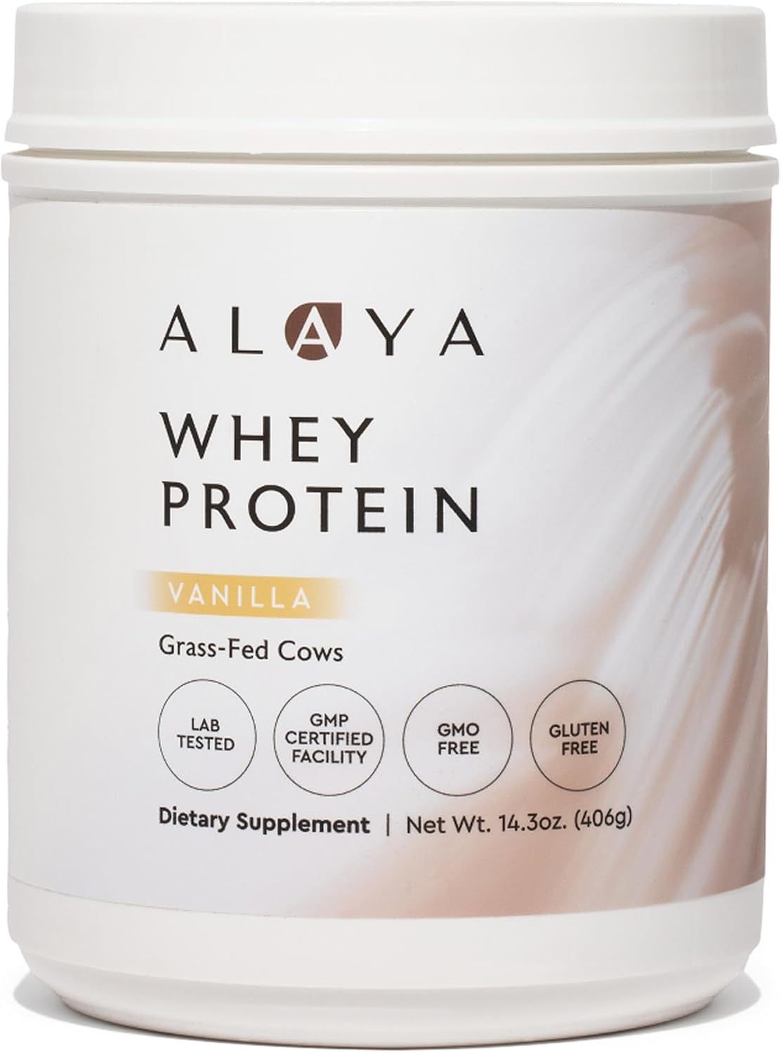 Alaya Naturals - Grass Fed Whey Protein Powder - Vanilla Flavor, All Natural, Hormone Free - 20g Protein per Serving - Non-GMO, rBGH Free
