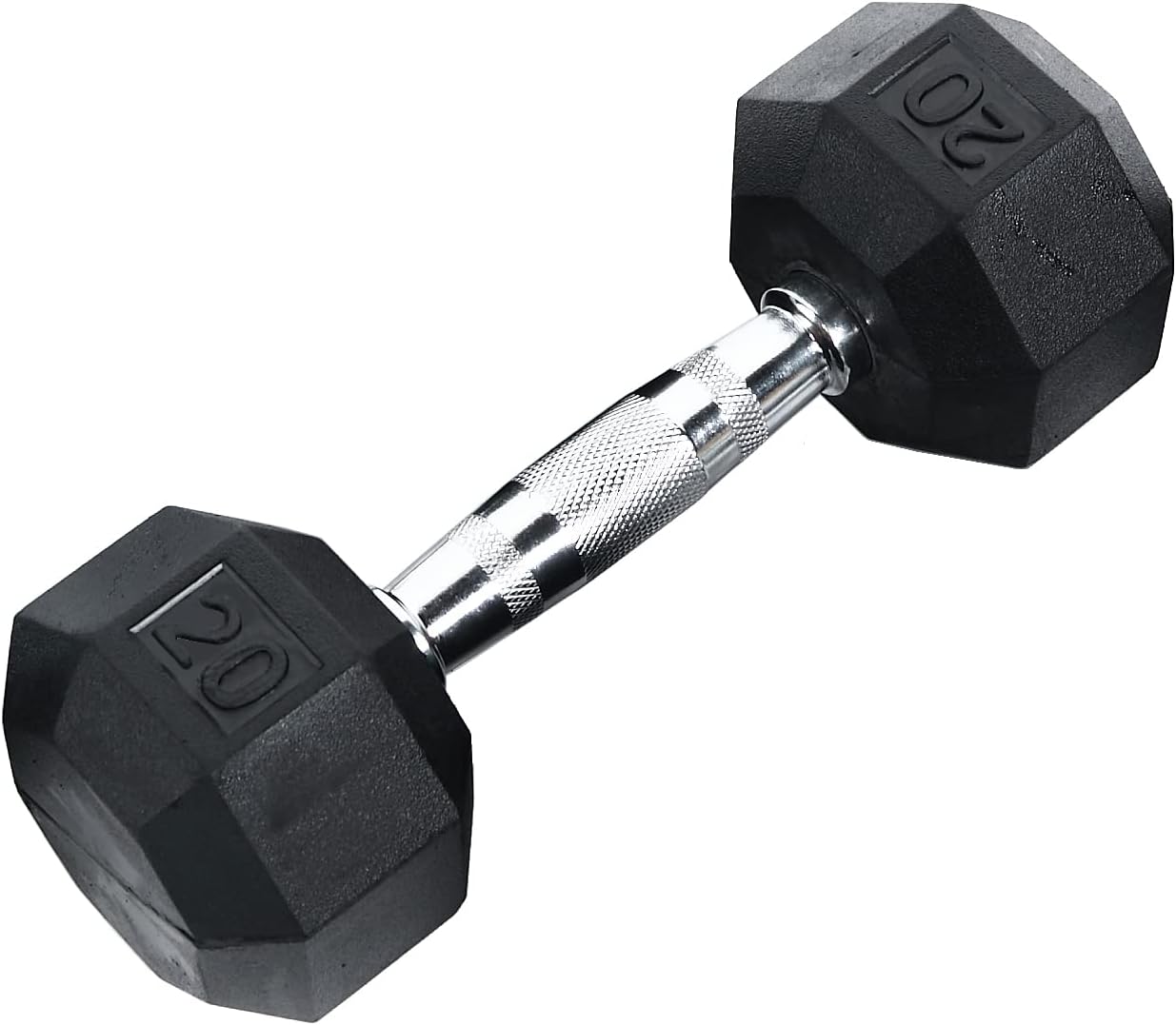 Ader Octagon Deluxe Professional Rubber Dumbbell Contoured Handle, Sold As 1 Piece (2 Lbs-120 Lbs)