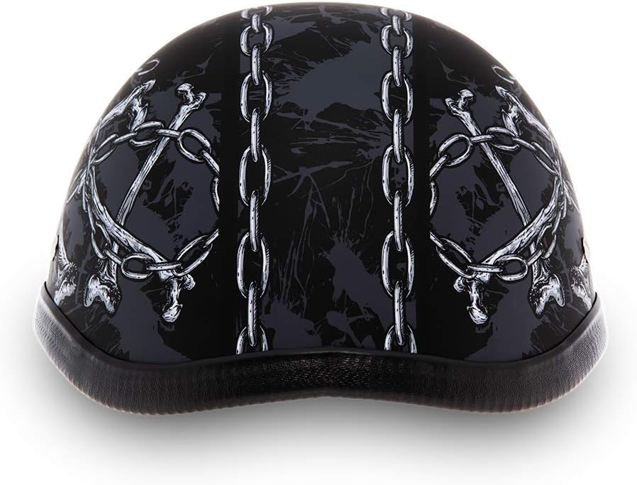 Daytona Helmets Graphics Bicycle Helmets for Men - Novelty Half Helmet with Breathable Liner - Retro Skull Cap – Eagle Headgear with Head Wrap