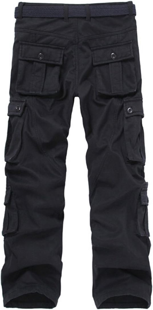 Men's Winter Fleece Lined Military Cargo Pants Casual Outdoor Pants