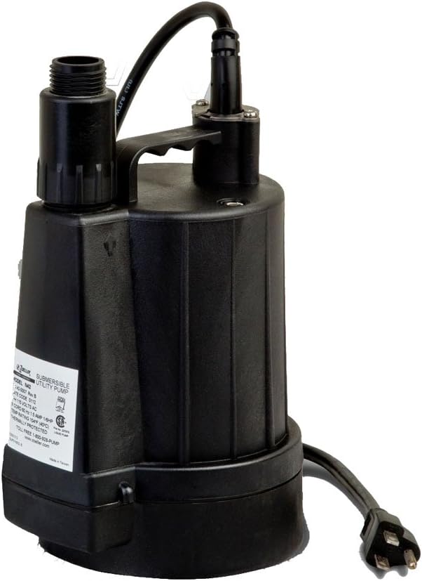 Zoeller 44-0007 LM44 0.25 HP Floor Sucker Automatic Dewatering Submersible Utility Pump with 20-foot Cord