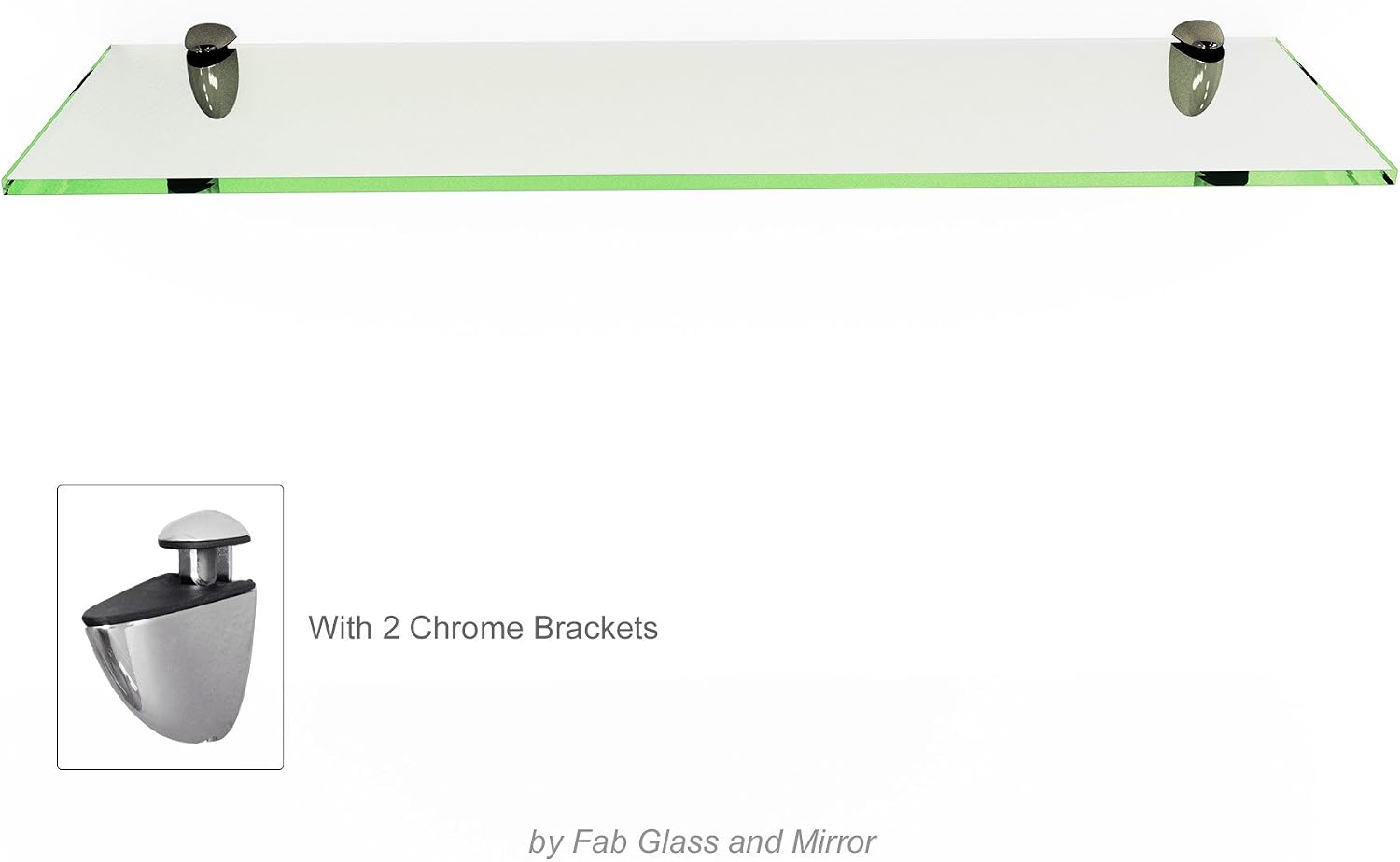 Fab Glass and Mirror Glass Shelf 8" X 30" Clear