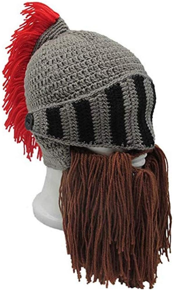 Creative Barbarian Knit Beard Hat Funny Knit Cap Wig Beanie Hats