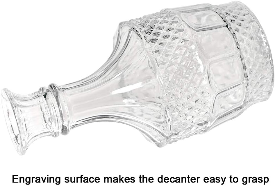 MDLUU Liquor Decanter, Glass Decanter Bottle with Airtight Stopper, Wiskey Vodka Bourbon Decanter for Gift, Home, Bar, Party Decor, 27oz/800ml Clear