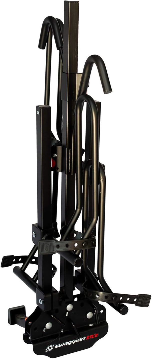 Swagman XTC2 Hitch Mount Bike Rack – Platform Carrier for 2 Bikes, Ratcheting Hook System, Compact Clam-Shell Folding Design | Platform Carrier for 2 Bikes, Ratcheting Hook System, Compact Clam-Shell Folding Design, 1-1/4" or 2" Hitch Receiver